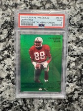 2012 Fleer Retro Metal Jerry Rice PMG Precious Metal Gems Green /10 PSA 9