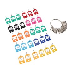 Key Organizer Iron Plastic Portable 8.2cm With 30 Colorful Key Tags Key