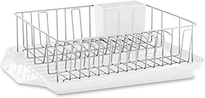 Classic Large Rust Resistant Full Dishrack with Removable 3 Compartment Flatware