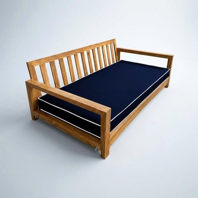 |COVER ONLY| Outdoor Contrast Trim 8'' Full Daybed Fitted Sheet Slipcover AD101
