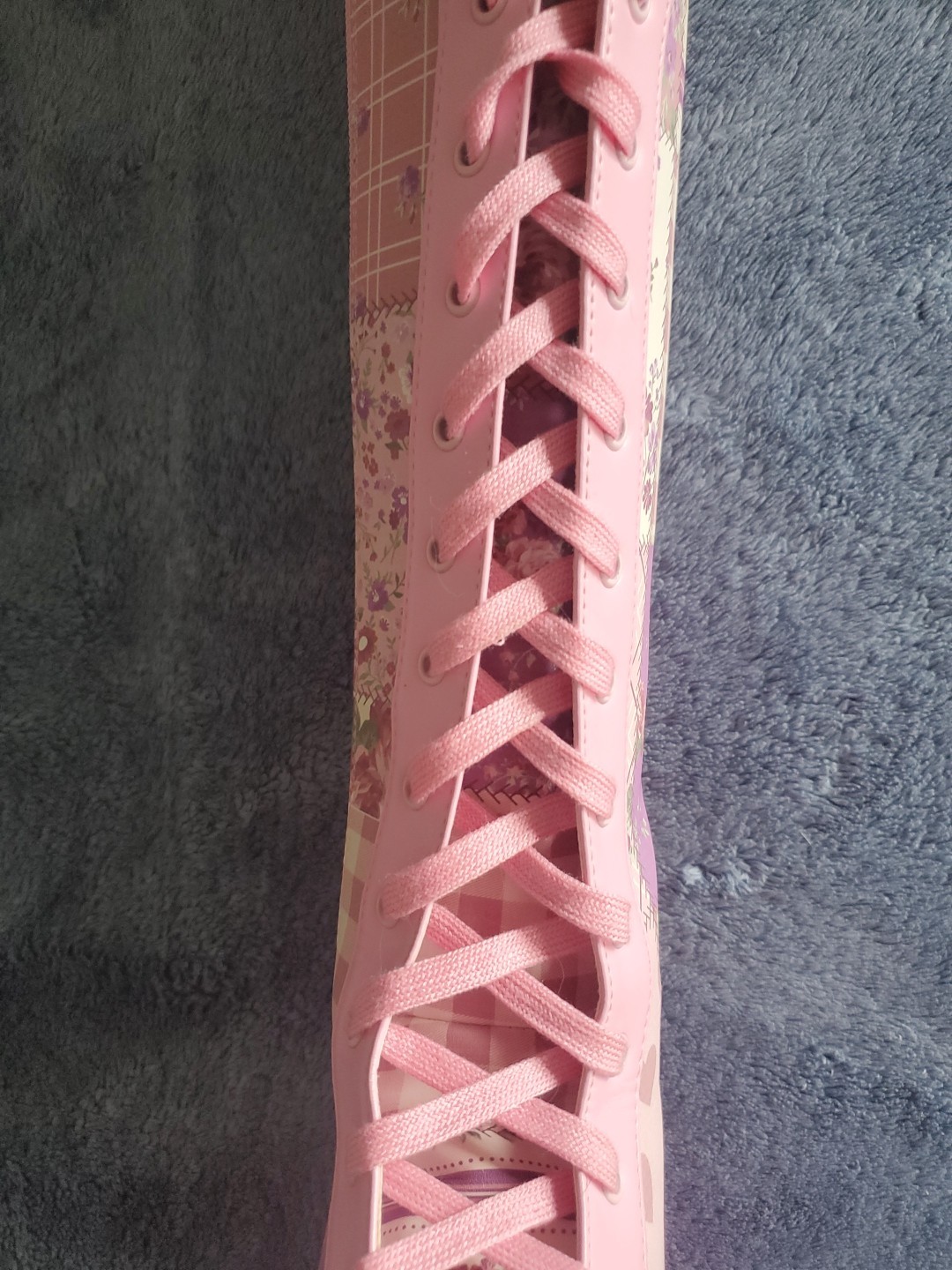 Sugar Thrills Multi Patchwork Knee High Combat Bo… - image 16