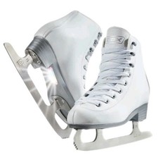DBX ICE FIGURE SKATES WHITE MOTION LIGHT UP YOUTH SIZE 2 Skate size 1 Open Box