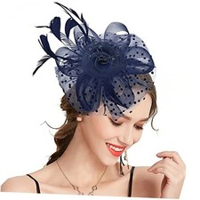 Fascinators for Women, Derby Hats for Lady Tea Party Tea Party Hat for Navy