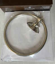 Signature Hardware Beasley SHBETR2PN Wall-Mounted Towel Ring, Polished Nickel