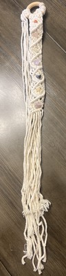 White Wall-hanging Macrame With Embedded Crystals 28  NEW