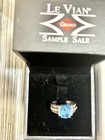 LeVian 14K White Gold Blue Topaz H-I SI2 Chocolate Diamond 2.29 ct Ring Size 4.5 — photo 7
