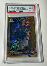 PETE CROW-ARMSTRONG - 2022 BOWMAN CHROME PROSPECTS - GOLD SHIM REFRACTOR - PSA 8