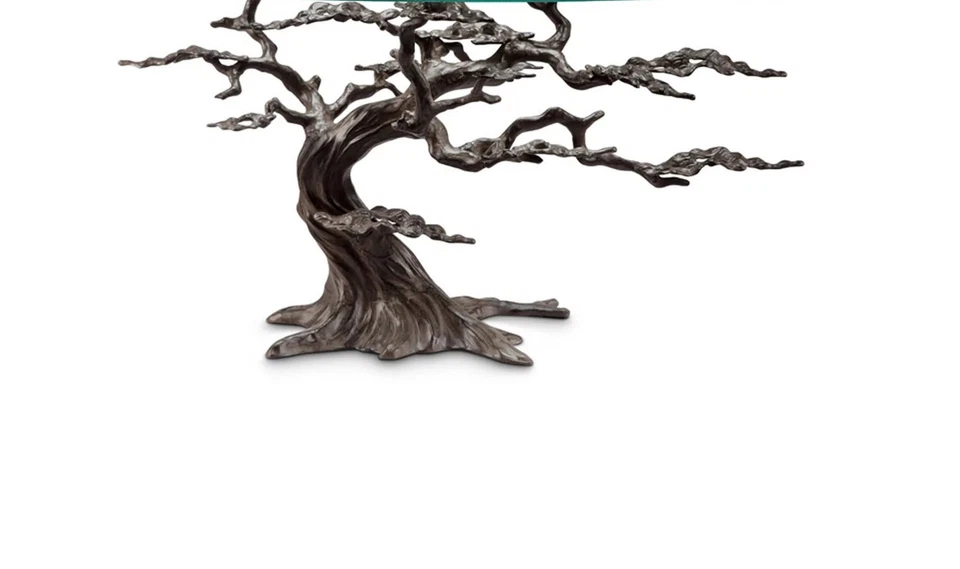 Cypress Tree Aluminum and Glass Coffee Table - Image 3 of 3