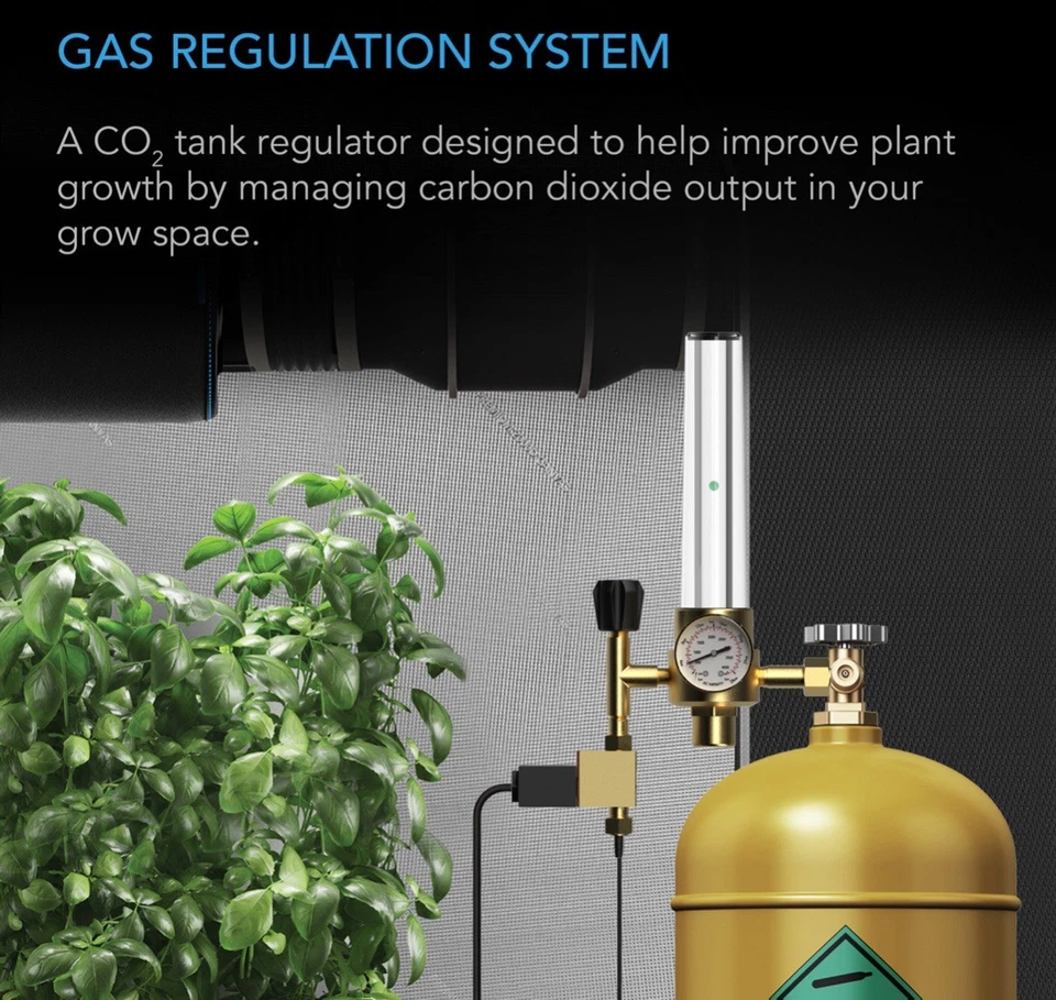 Ac Infinity CO2 Regulator Carbon Dioxide Monitor Solenoid Valve Gas Flow Meter - Image 2 of 4