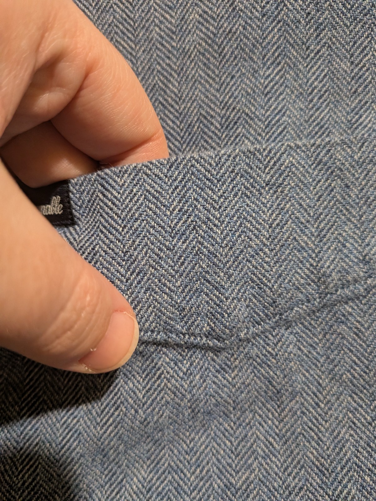 Faconnable Men`s Blue Herringbone Button Down Lon… - image 5