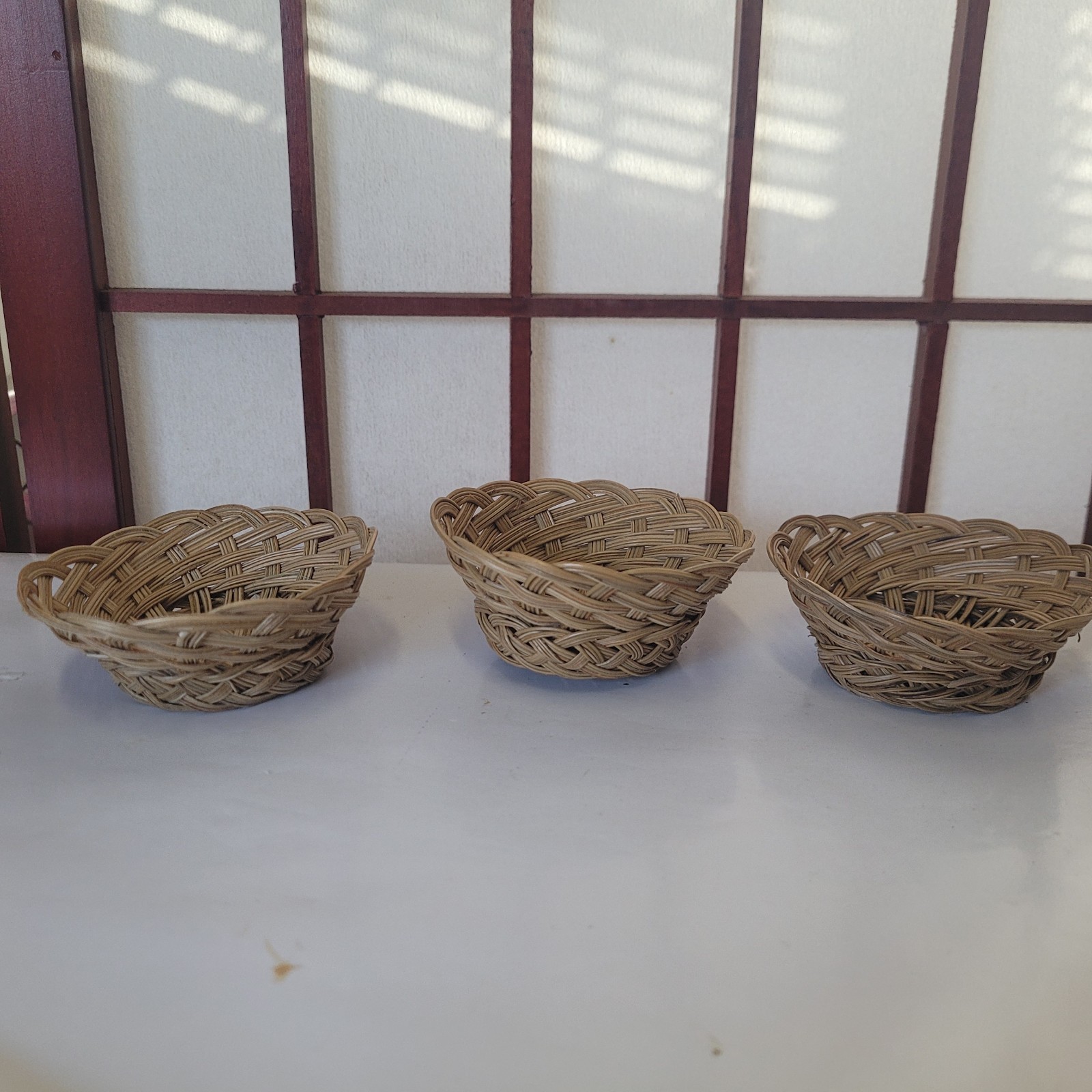 3 Miniature Weave Baskets