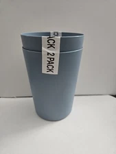 2 Sets Of 2 Reusable 10 oz Cups - Plastic Tumblers - Blue (4 Cups In Total)