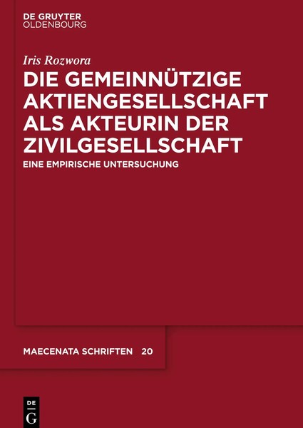 Die GemeinnüTzige Aktiengesellschaft Als Akteurin Der Zivilgesellschaft | Buch-image