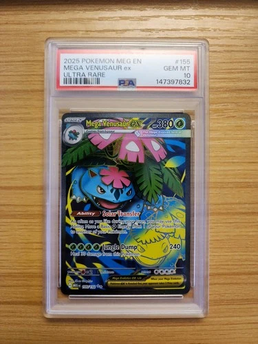 Pokemon Mega Evolution Mega Venusaur EX Ultra Rare Card 155/132 PSA 10