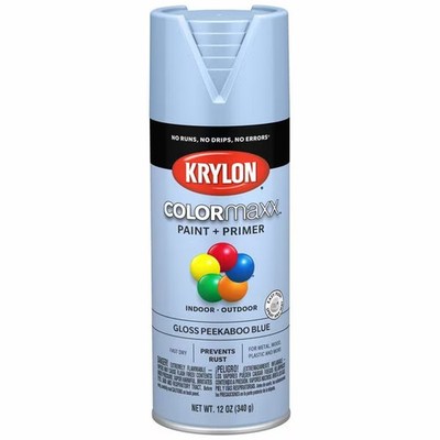 Colormaxx K05530007 Spray Paint, Peekaboo Blue, Gloss, Solvent, 12 oz