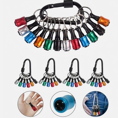 28PCS 1/4'' Hex Shank Quick Release Keychain Screwdriver Drill Bit Holder Bit Set