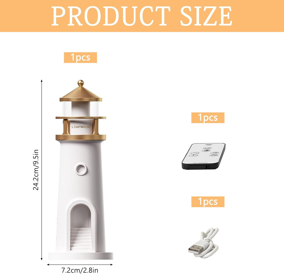 Lampada Faro Decorativa A LED Con Proiezione Lunare E Bluetooth - Telecomando, Timer, Batteria 2400 MAh, Luci Nordiche, Regalo Originale - 5
