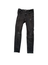 Zara Kids Solid Black Distressed Stretch Skinny Jeans Size 11 12