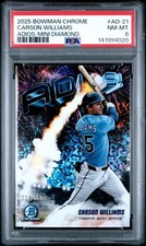 2025 BOWMAN CHROME ADIOS MINI DIAMOND #AD-21 CARSON WILLIAMS 24/150 PSA 8