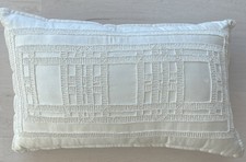 HOTEL COLLECTION White Beaded Deco-StyleThrow Pillow, 12 X20 , Cotton EUC