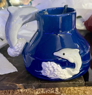 Bergschrund Seattle Coffee Mug Ocean Wave Dolphin Handle Painted