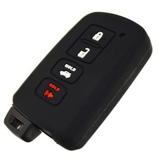 Silicone Remote Key Fob Cover Protector for Toyota Camry 4 Buttons, Black