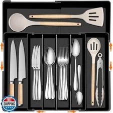 Spaclear Kitchen Silverware Organizer for Drawer - Expandable Kitchen Drawer 