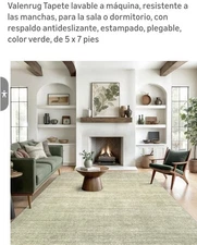 Alfombra de 5 x 7 pies para sala de estar: suave, abstracta, lavable, 