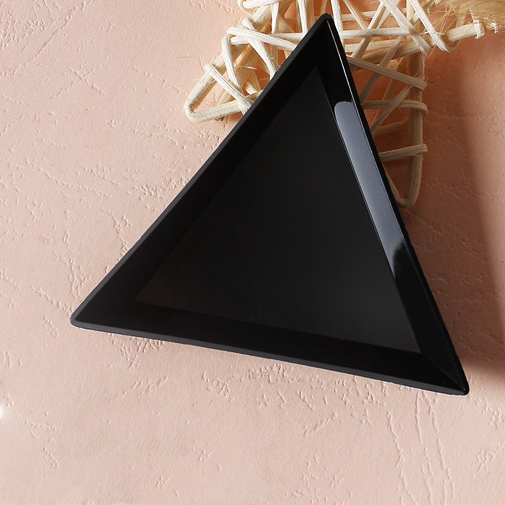 80 Pcs Black Triangular Manicure Trays Storage Tools for Nail Technician