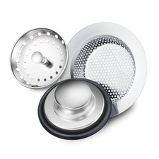 3 Pieces Kitchen Sink Stopper Strainer, Garbage Disposal Plug, Silver