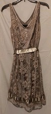 Gorgeous Tahari Arthur S Levine Size 4P Taupe Midi Mother Of Bride/Groom Dress