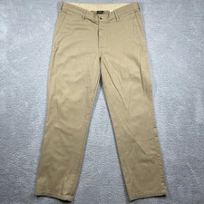 Wrangler Riata Pants Men's 35x32 (Fits 36x31) Khaki Casual Chino Flat Front