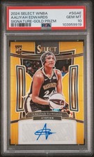 2024 Select WNBA Signatures Aaliyah Edwards #SG-AE Gold /10 Auto Rookie PSA 10