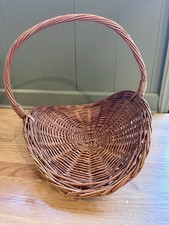 Vintage Large Wicker Garden Gathering Basket Flower Herb