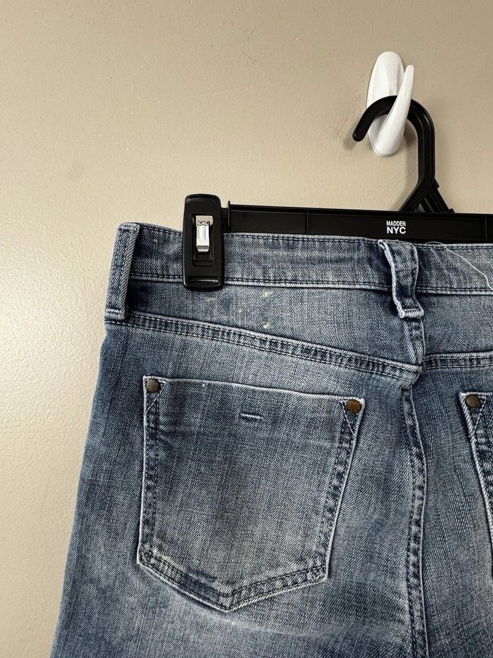 Y2K держа лошадей джинсовой ткани шорты 26 XS 0 2 синий Jean повседневный опрятный прибрежный богемное - Изображение 4 из 4