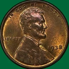 1938 Lincoln Wheat Cent Brilliant Uncirculated BU Coin #39539