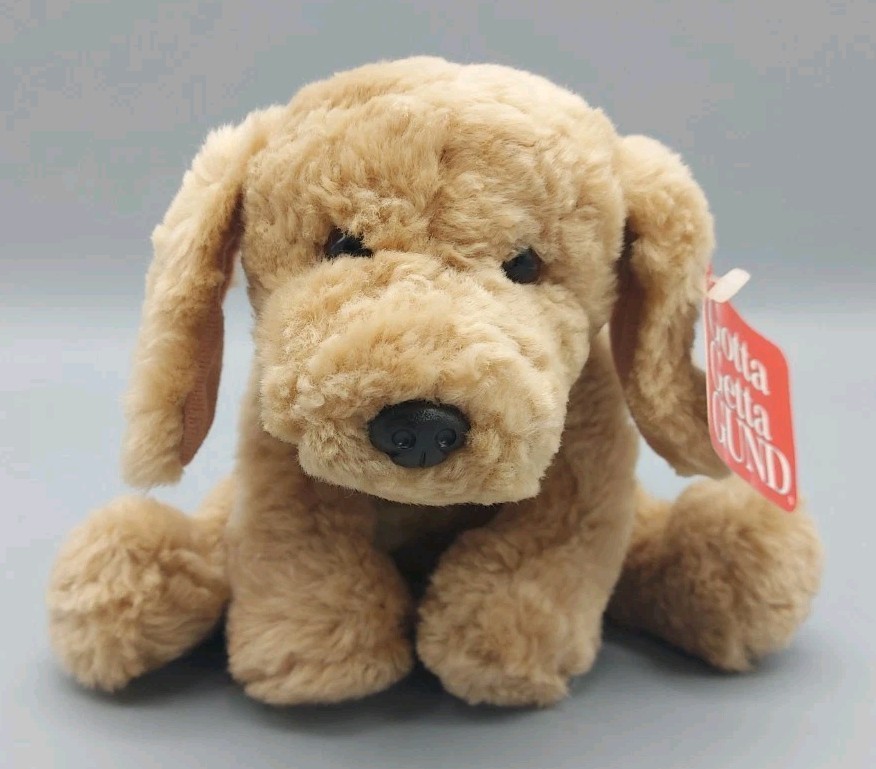 Gund Puddles Plush Puppy Dog Red Collar Stuffed Animal Golde