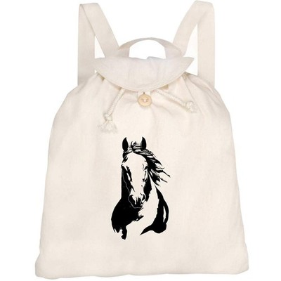 Canvas Rucksack / Backpack ''Minimalist Horse Portrait'' (RK00037901)