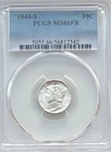 1944‑S Mercury Dime PCGS MS66FB Full Bands Gem BU WWII Silver 10C Coin #314
