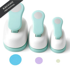 Koogel 3PCS Circle Paper Punch, Hole Punch Different 3PCS, Multi