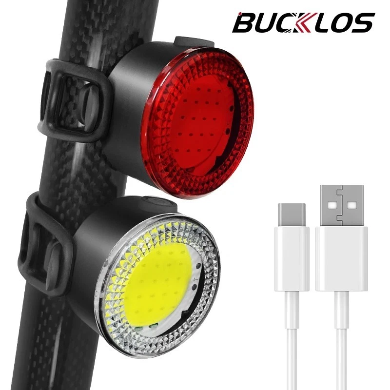 USB Rechargeable Bright LED Bicycle Bike Front Headlight and Rear Tail Light Set