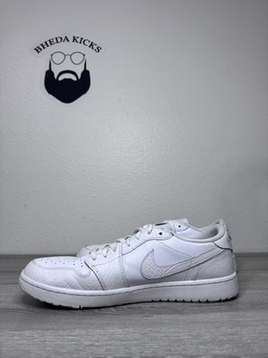 Size 14 - Nike Air Jordan 1 Low G Triple White Croc DD9315-110