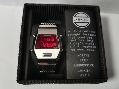 NMint Seiko Alba AKA AMAD003 W670-4000 Darth Vader Silver Vintage Watch JDM