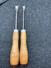 Vintage Set of 2 Herring Bros. London England  Wood Carving Spoon Gouges
