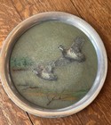 Vintage Kirk Stieff Pewter Serving Tray Quail Hunting Wildlife Barware Cabin — photo 3