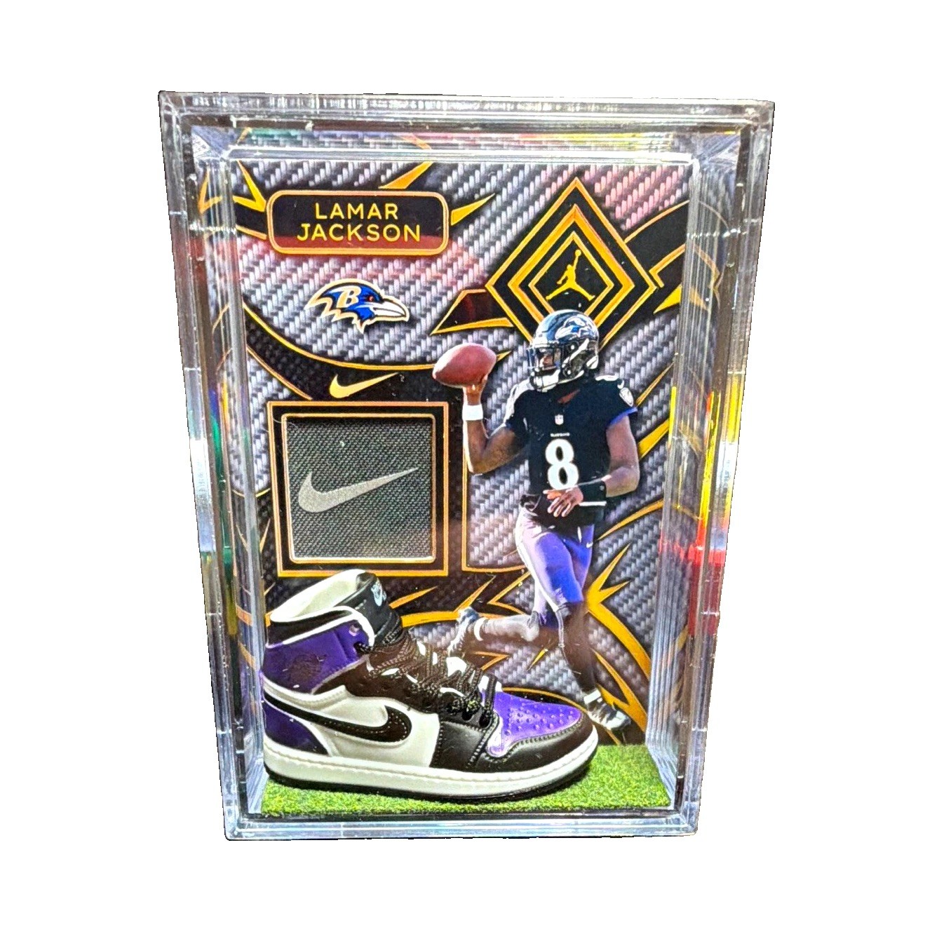 Lamar Jackson Baltimore Ravens Custom Sparks Insert Football Card P-NO.8 1/1