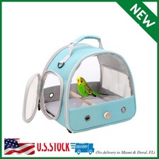 Small Bird Travel Cage Carrier, Portable Parrot Parakeet Carrier with Standing P