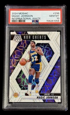 Magic Johnson 2024 Mosaic International White Prizm #’d/25 PSA 10 GEM MINT
