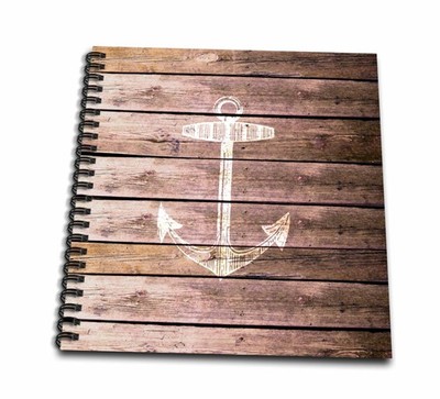 3Drose Db1202051 White Anchor Stamp On Wood Texture Graphic Print Not Actually