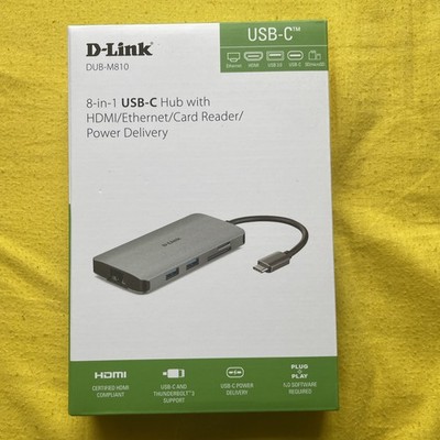 D-Link 8-in-1 USB-C Hub mit HDMI/Ethernet/Kartenleser/Power Delivery